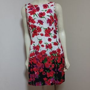 Chaps sleeveless cotton flower-pattern dress